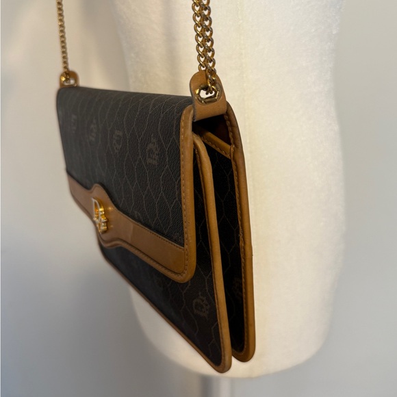 SOLD - Authentic Christan Dior Black and Brown Chain Shoulder Bag - Picture 5 of 11